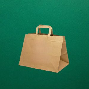 Papírtáska Barna szalagfüles - 32x25x22 cm - nyomatlan