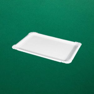 Papírtálca - szögletes - fehér - 13x24 cm